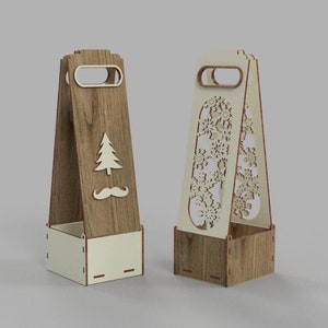 Bottle holder laser cut champagne holder file cnc router files cdr dxf svg digital download - material 4.0, 3.0 mm