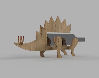 DINOSAUR wine bottle holder laser cut holder file cnc router files cdr dxf svg digital download - 4.0 mm.