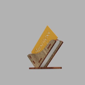Benutzerdefinierte Visitenkartenhalter Visitenkartenhalter Laser Cut svg Chef Schreibtisch SVG-Datei Visitenkarte Stand Schnittdateien dxf cdr ai pdf 4 mm.