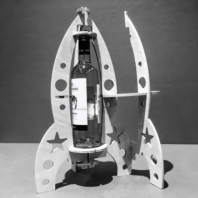 Rocket bottle holder laser cut vodka holder file cnc router Etsy
