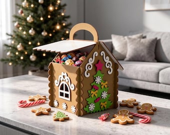 Gingerbread House Laser Cut File: Christmas Decoration (Digital Download)