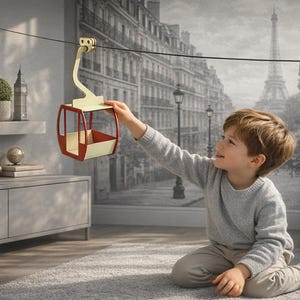 Cable Car SVG: 3D Puzzle Laser Cut Files (4mm)