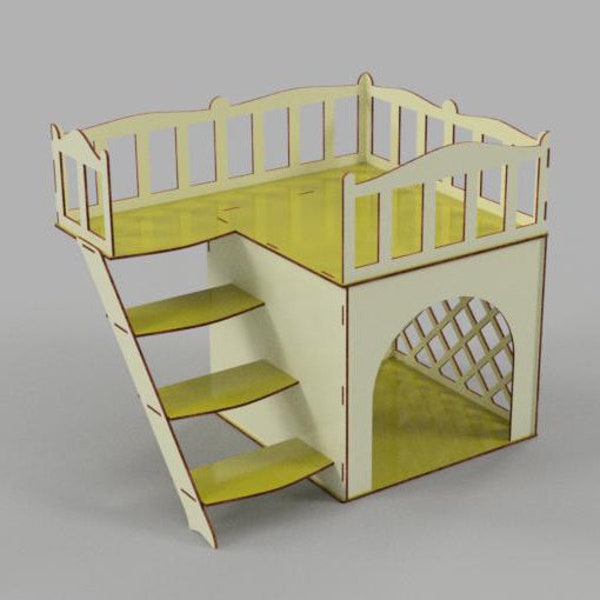 laser cut cot for dogs and cats animal house pet bed vector dxf svg cdr for CNC - 4,5,6,8,10 mm. material