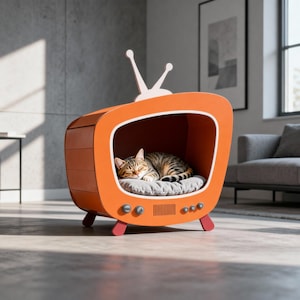TV Cat House Plan: DIY Plywood Cat Bed (Digital Download)