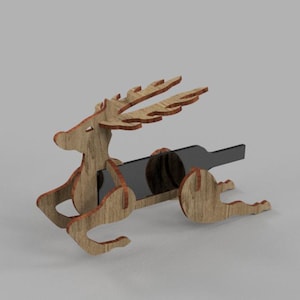 Deer bottle holder laser cut wine holder file cnc router files cdr dxf svg instant download - for 8.0 mm.