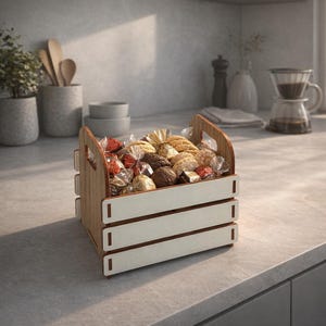 Laser Cut Plywood Box SVG: Small Stackable Wooden Crate (3 mm) (Digital Download)