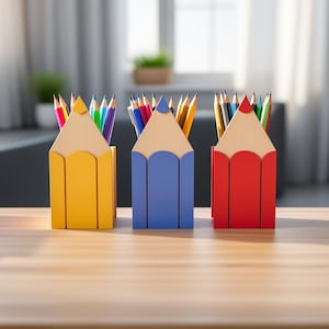 Pennhållare i trämönster: Laserskuren fil (digital fil)