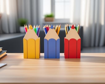 Pencil Holder Wood Pattern: Laser Cut File (Digital File)