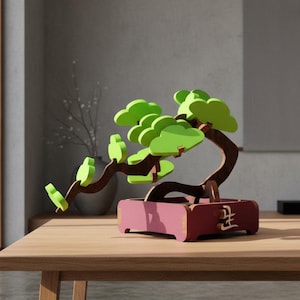 Japanese Zen Bonsai Laser Cut File, Sakura Tree Desk Decor SVG (Digital Download)
