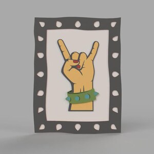 Punk Musik Sperrholz Wand Kunst Leinwand Musik Zimmer Dekor Geschenk für Musiker 3D svg für geschichtete Holzsperrholzkunst
