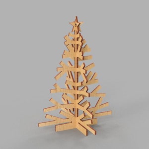 Christmas tree stands laser cut standing Christmas trees 3d lasercut pine trees laser Christmas tree décor SVG 3, 4, 6, 8 10 mm