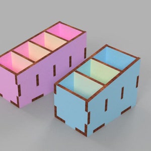 Lasercut Wood Desk Organizer SVG: CNC Pen Holder (6mm) (Digital Download)