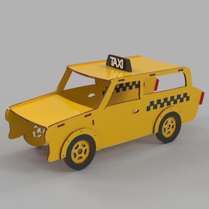 Spielzeug für Meerschweinchen Sperrholz Taxi Auto Meerschweinchen Haus Holz Auto Spielzeug für Meerschweinchen svg dxf cdr pdf Datei Laserschnitt CNC svg 4mm