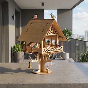 Bird Feeder SVG Laser Cut Files, Garden Decor (Digital Download)