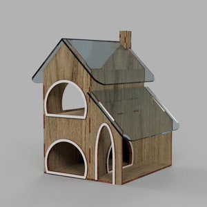 Wooden birdhouse laser cut svg file - Glowforge bird nest svg cricut birdhouse dxf bird feeder laser file 3, 4, 6 mm