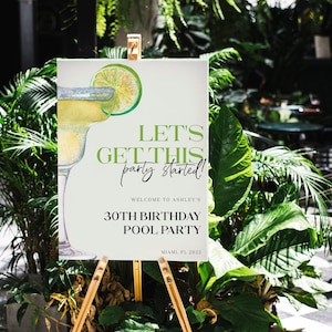 Editable Welcome Bachelorette Sign | Watercolor Margarita Cocktail Editable Lets Get This Party Started Fiesta Bridal Poster Happy Hour 2804