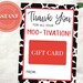 Printable Giftcard Card Idea Printable Chicken Fast Food - Etsy