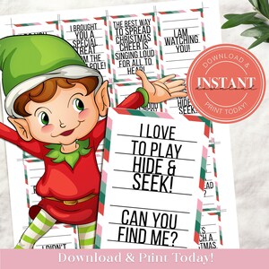 エルフレターボードバンドル 即時ダウンロード 子供向けの毎日のエルフノート | クリスマスアクティビティカード クリスマスエルフキット 印刷可能な PDF 905