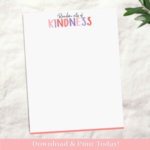 Random Act of Kindness Letterhead Valentines Day Printable PDF ...