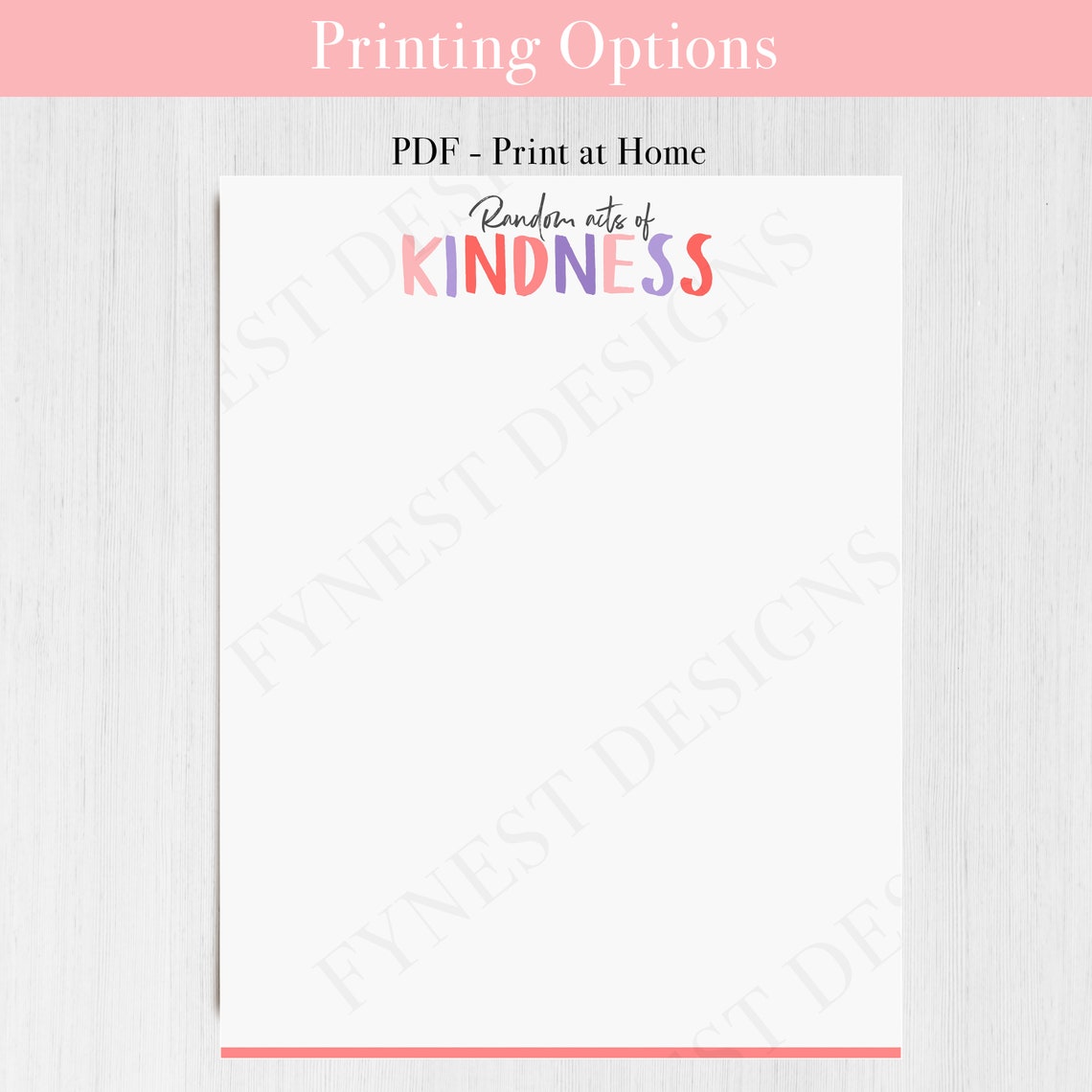 Random Act of Kindness Letterhead Valentines Day Printable PDF ...