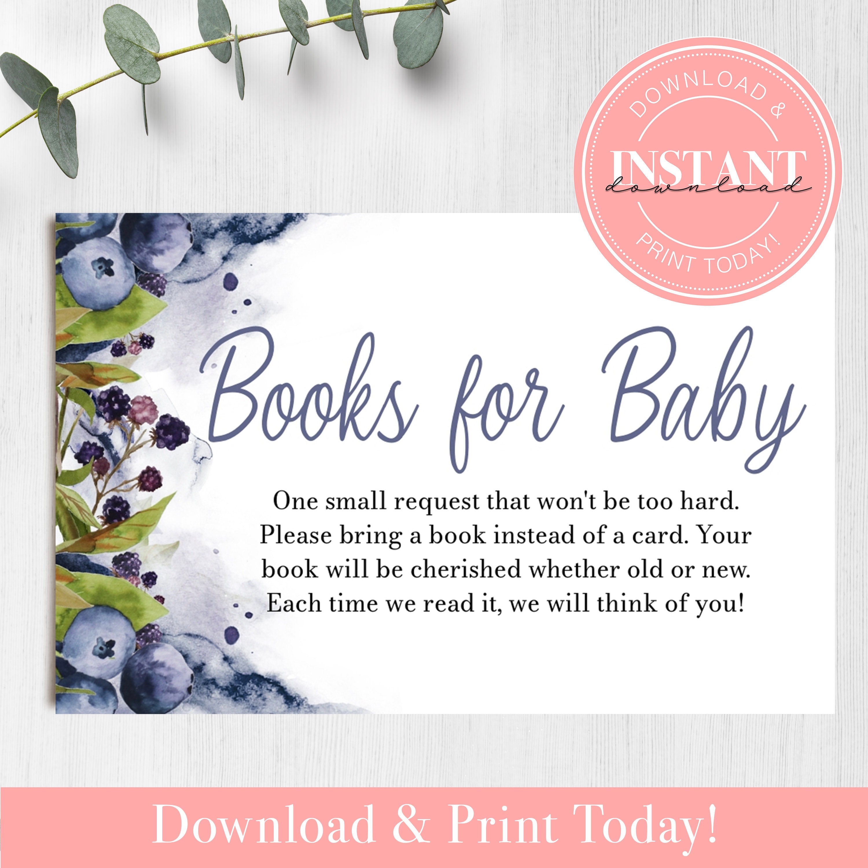 Berry Blueberry Books for Baby Card A Berry Sweet Baby Is on Etsy