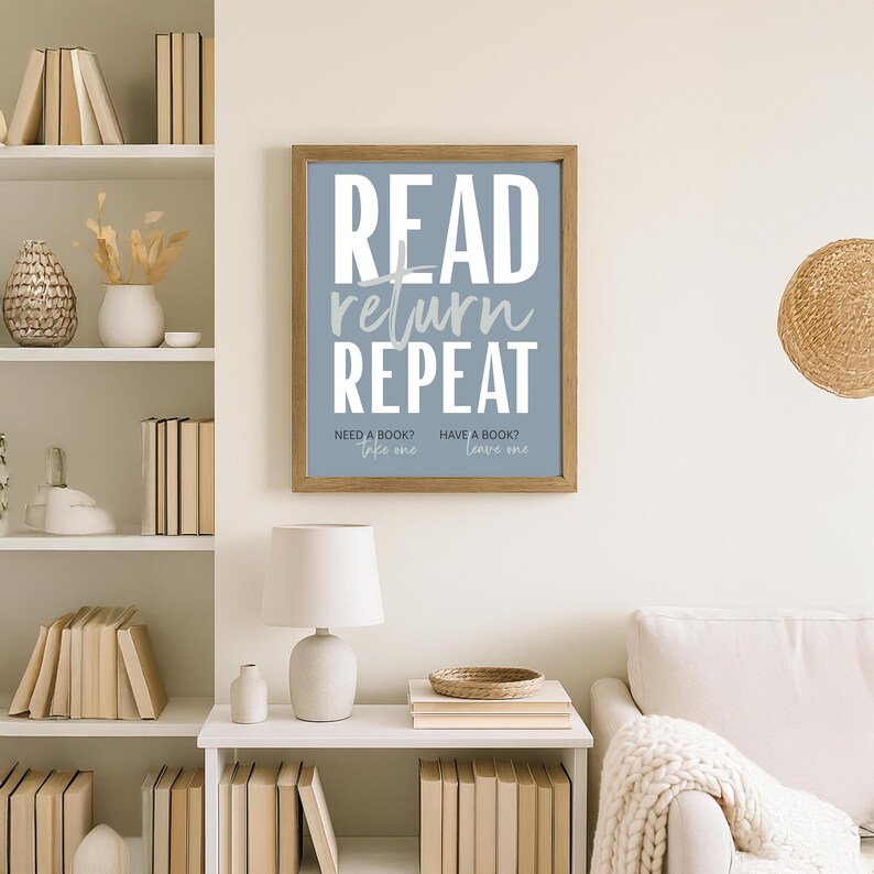 Home Free Library Sign – Editable Read Return Repeat Printable – Take a ...