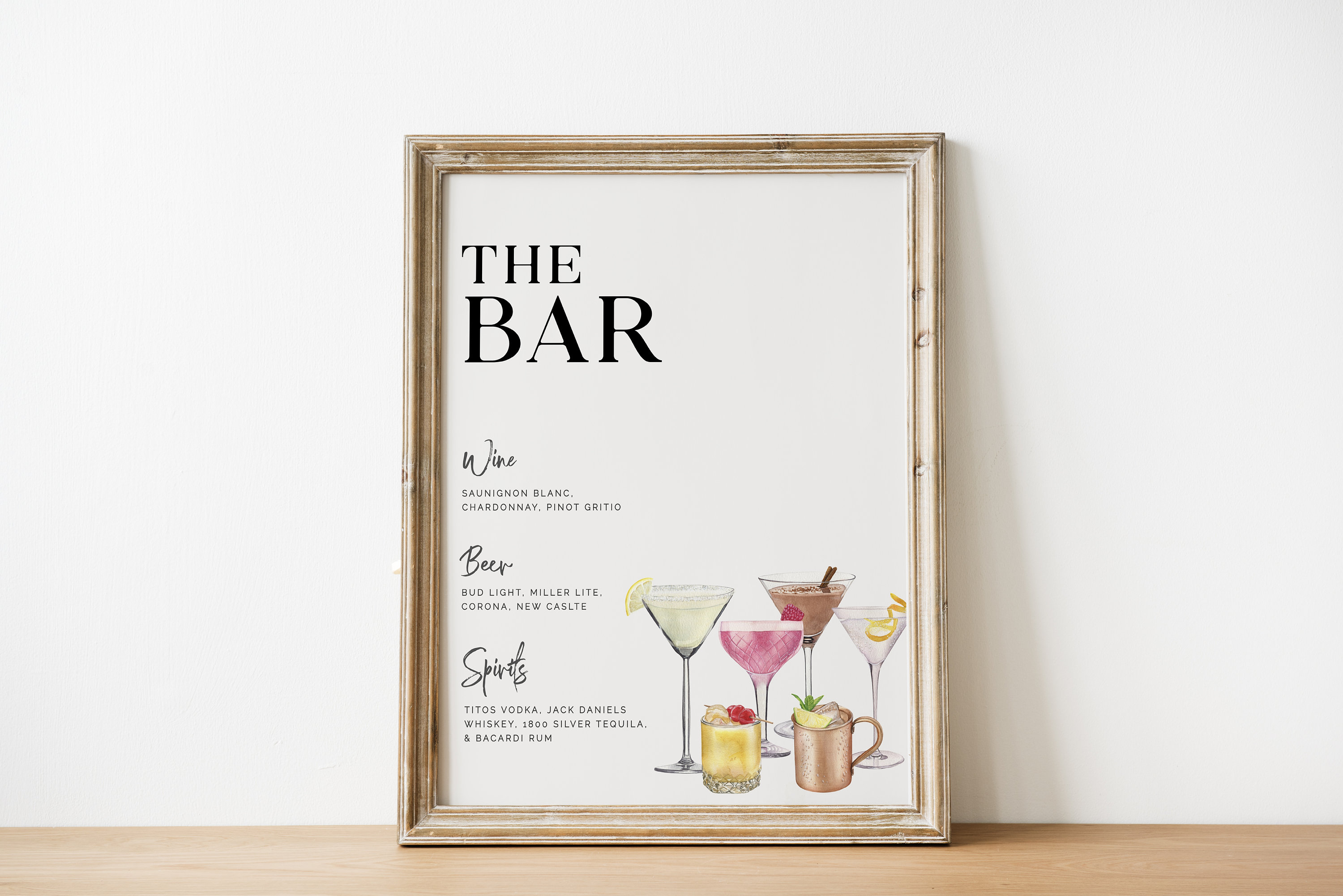 Editable Martini Bar Sign Template Bachelorette Signature Cocktail Bar ...