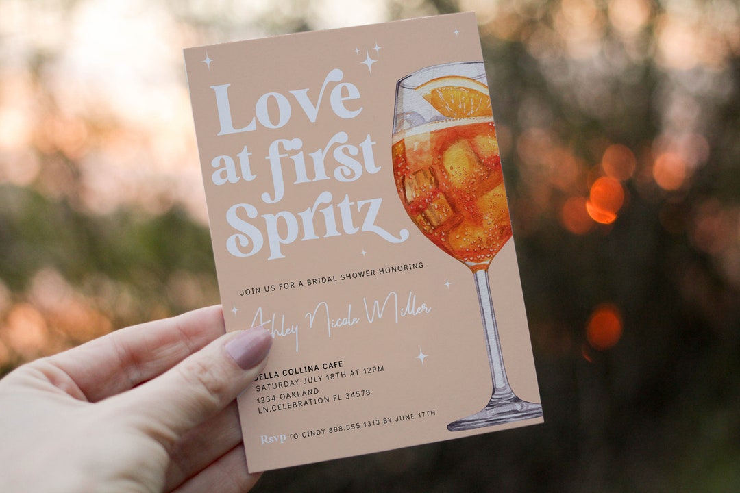 Editable Bridal Shower Love at First Spritz Invitation - Etsy