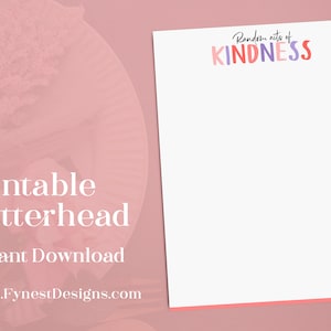 Atto di gentilezza casuale Carta intestata San Valentino PDF stampabile / Download istantaneo Pagalo in avanti Stazionario 2410