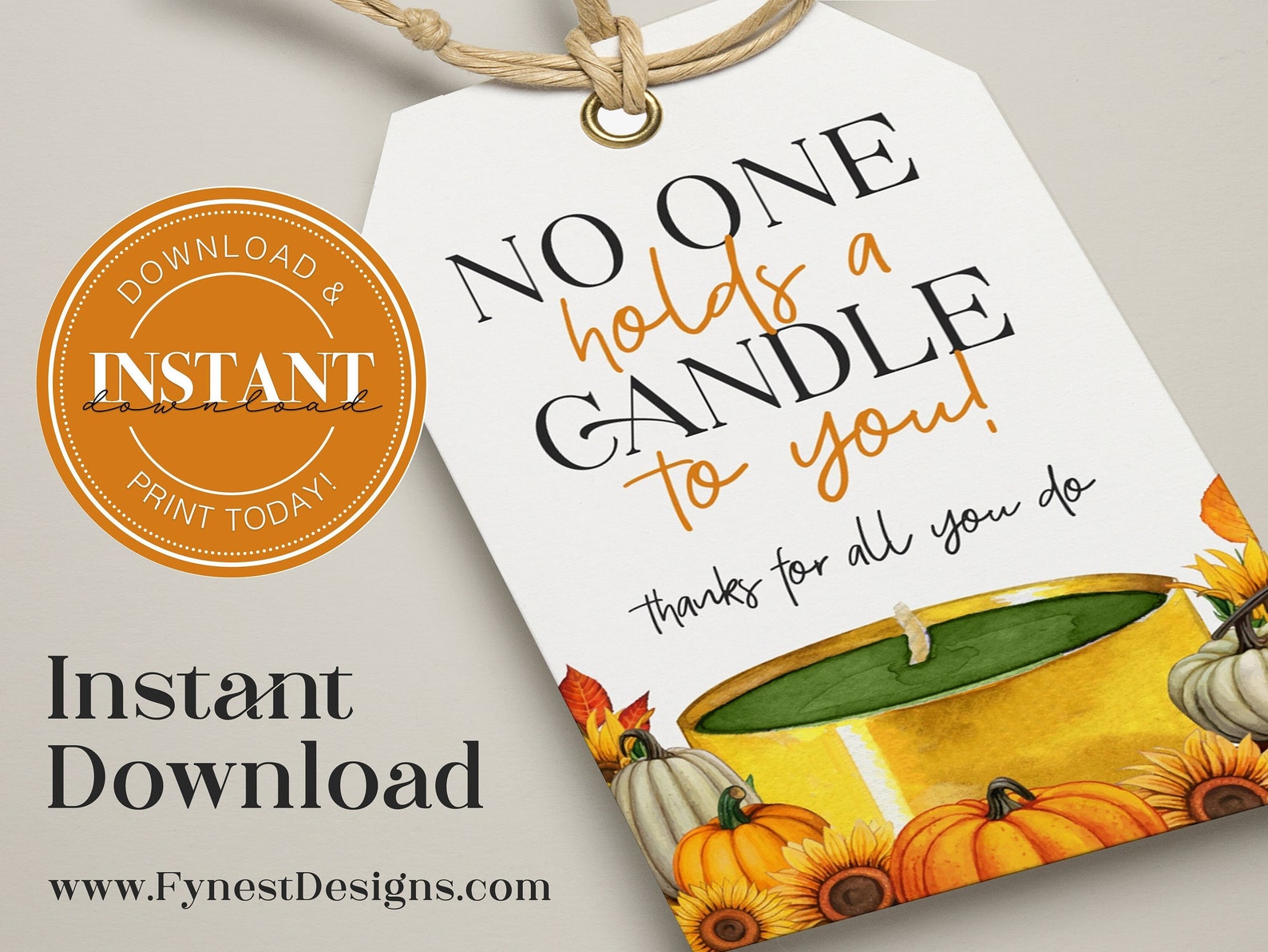 No One Holds a Candle to You Gift Tag Fall Candle Gift Etsy