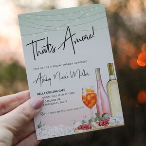 Bearbeitbar Das ist Amore Italienische Einladung Charcuterie Wein Aperol Spritz Brautdusche Girls Night Ideen Geburtstagsparty Hochzeitsdusche 1514