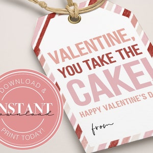 You Take the Cake Vday Favor Tag | Cake Pop Non Candy Gift Printable ...
