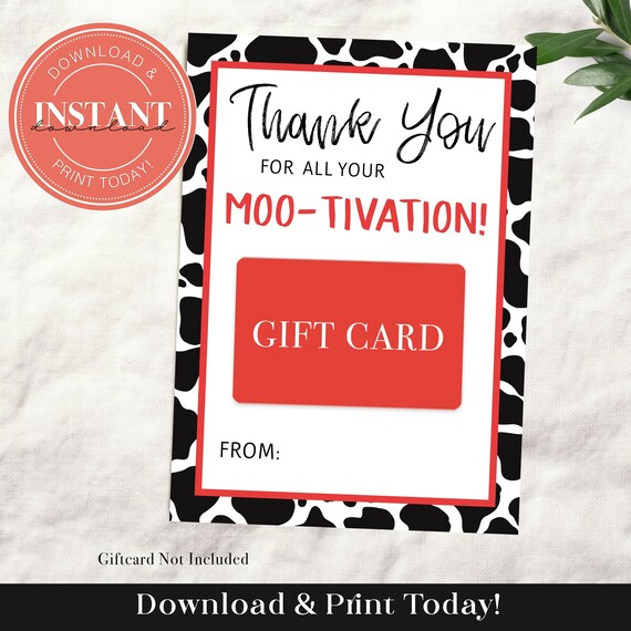 Printable Giftcard Card Idea Printable Chicken Fast Food - Etsy