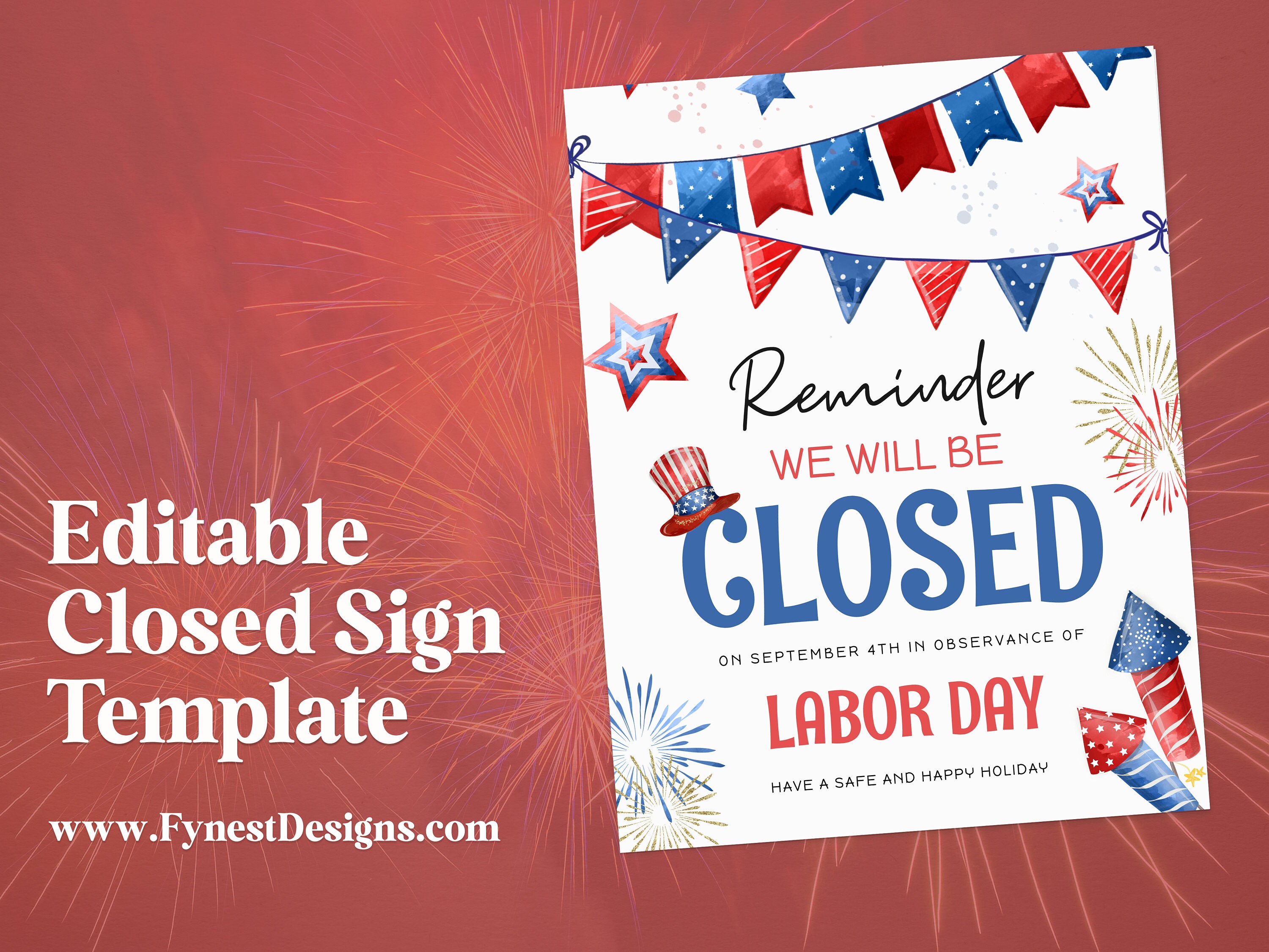 Closed Sign Template