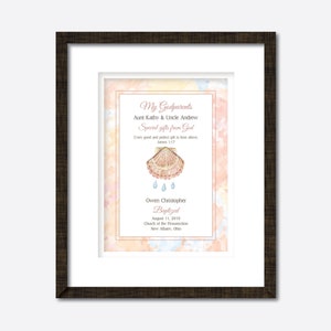 Godparents Gift, Gift for Godparents, Baptism Gift for Godparents, Godparents Print, Godchild Gift to Godparent, Personalized (P315)