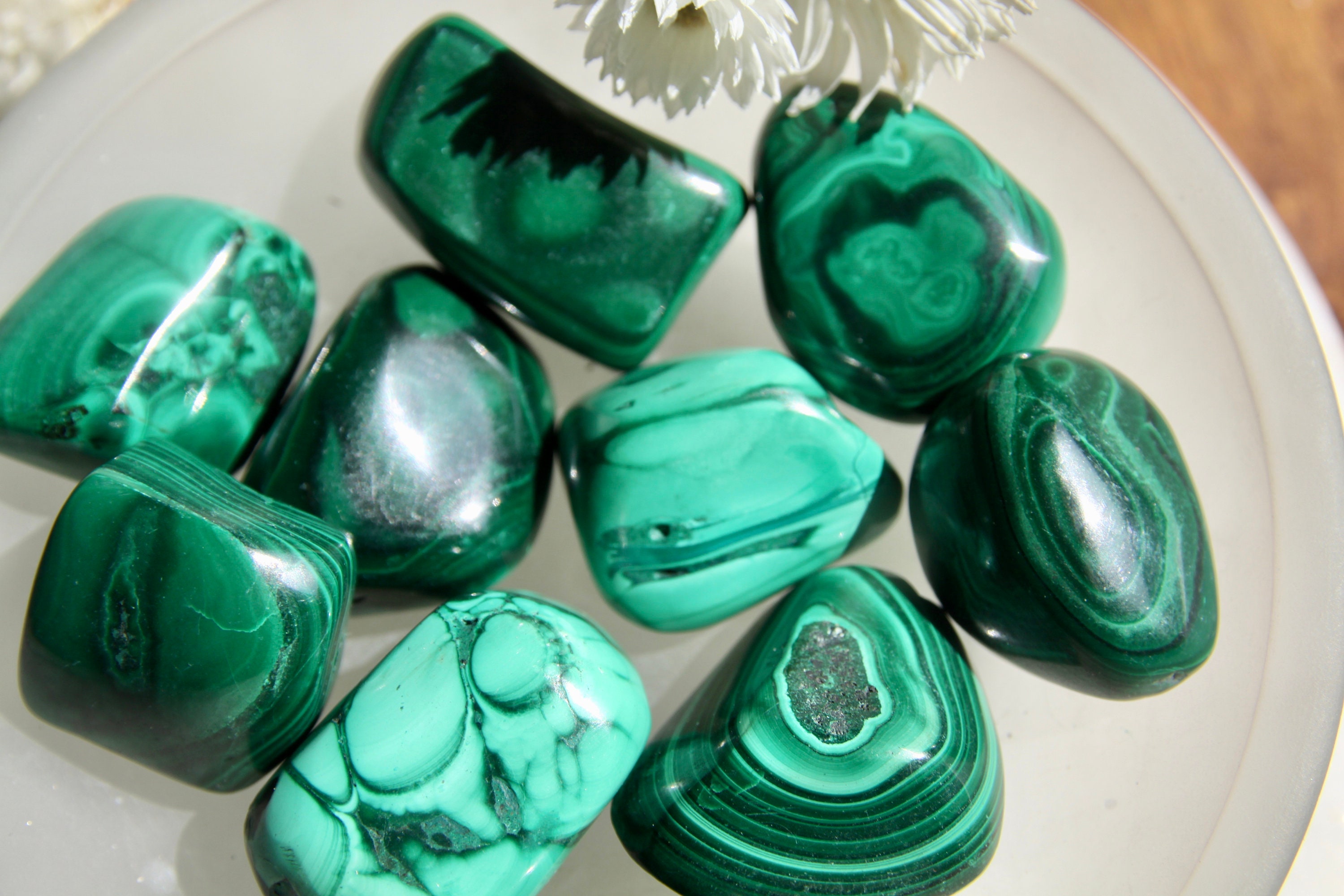Malachite Qualité Aa - Pierre Roulée Malachite Lithothérapie Confiance en Soi