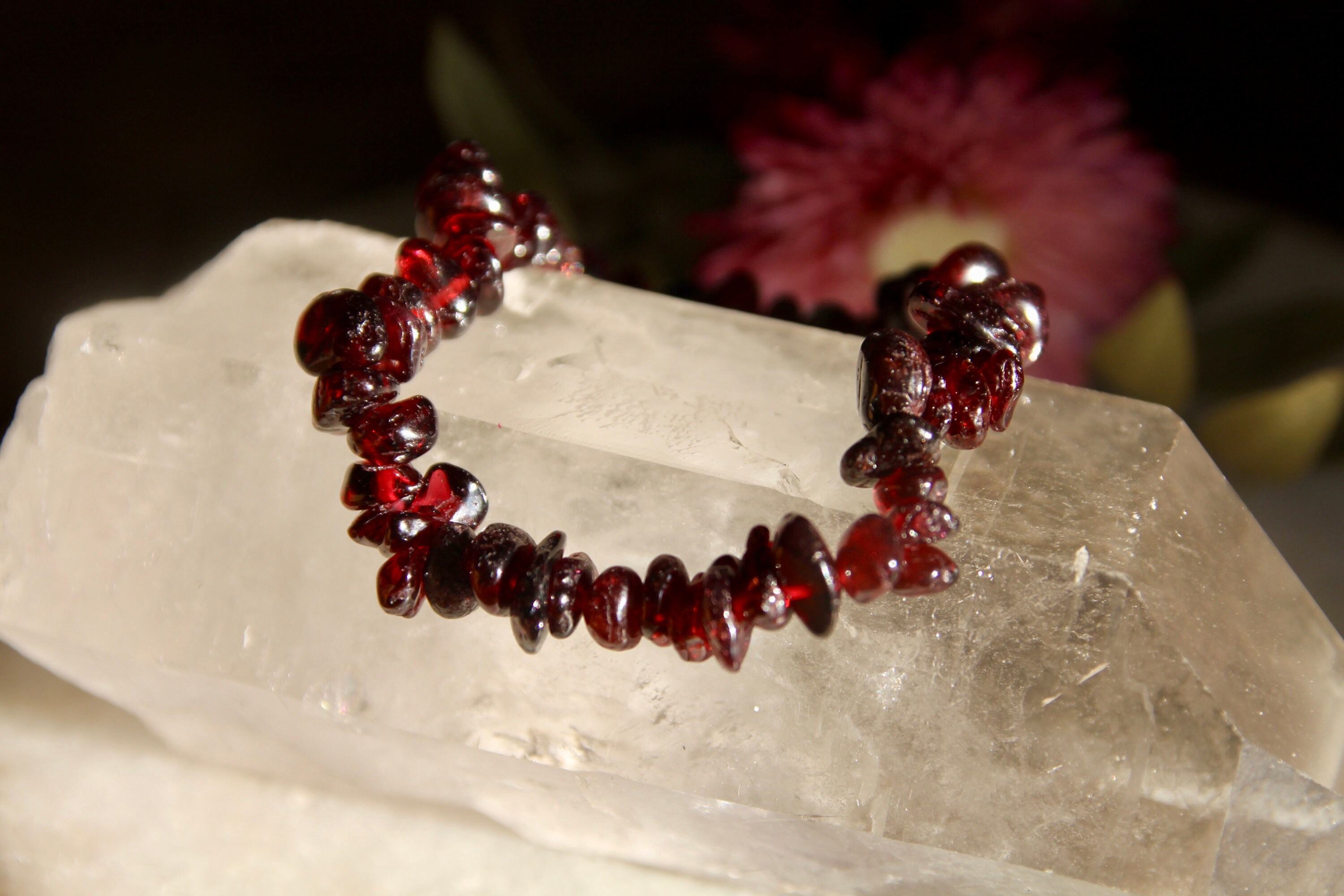 Bracelet Grenat Qualité Extra - Lithothérapie Confiance et Force