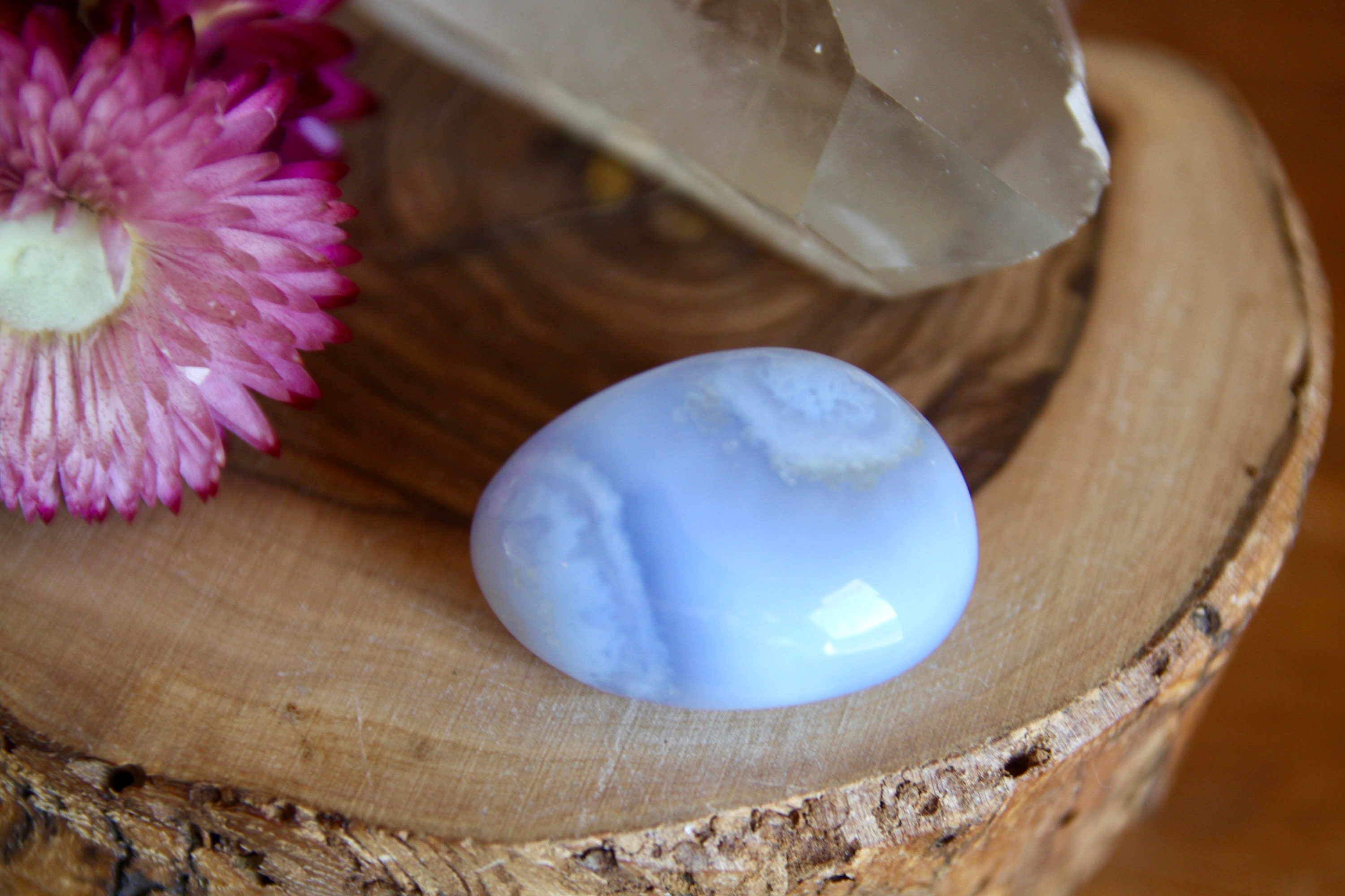 Calcédoine Bleue Qualité Aa- Calcédoine Namibie Haute - Lithothérapie Apaisement et Confiance en Soi