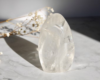 free form girasol quartz/ milky rock crystal - anger and blockage lithotherapy