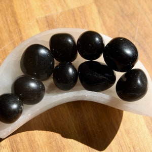 pierre roulée obsidienne noire qualité A - lithothérapie obsidienne