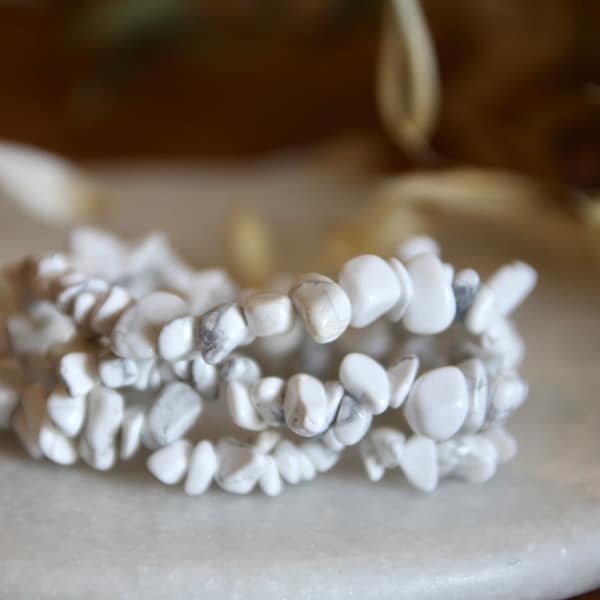 Bracelet howlite qualité A - lithothérapie apaisement