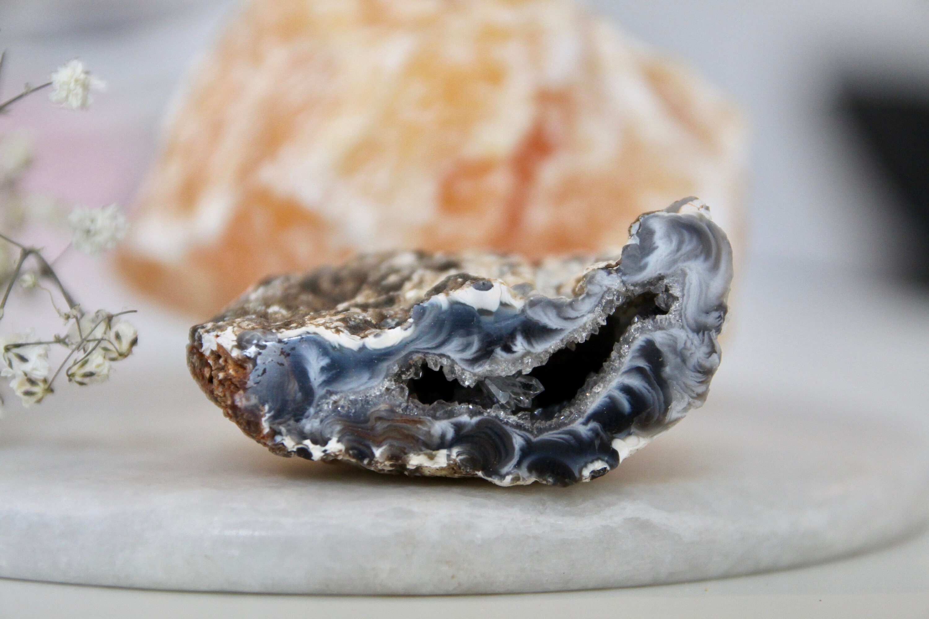 Géodinhos - Géode d'agate Qualité Extra Confiance et Sérénité