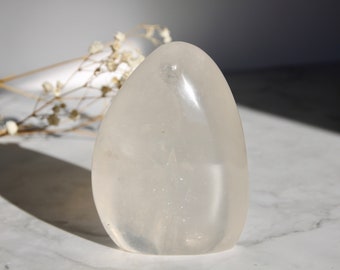 quartz girasol forme libre/ cristal de roche laiteux - lithothérapie colère et blocage