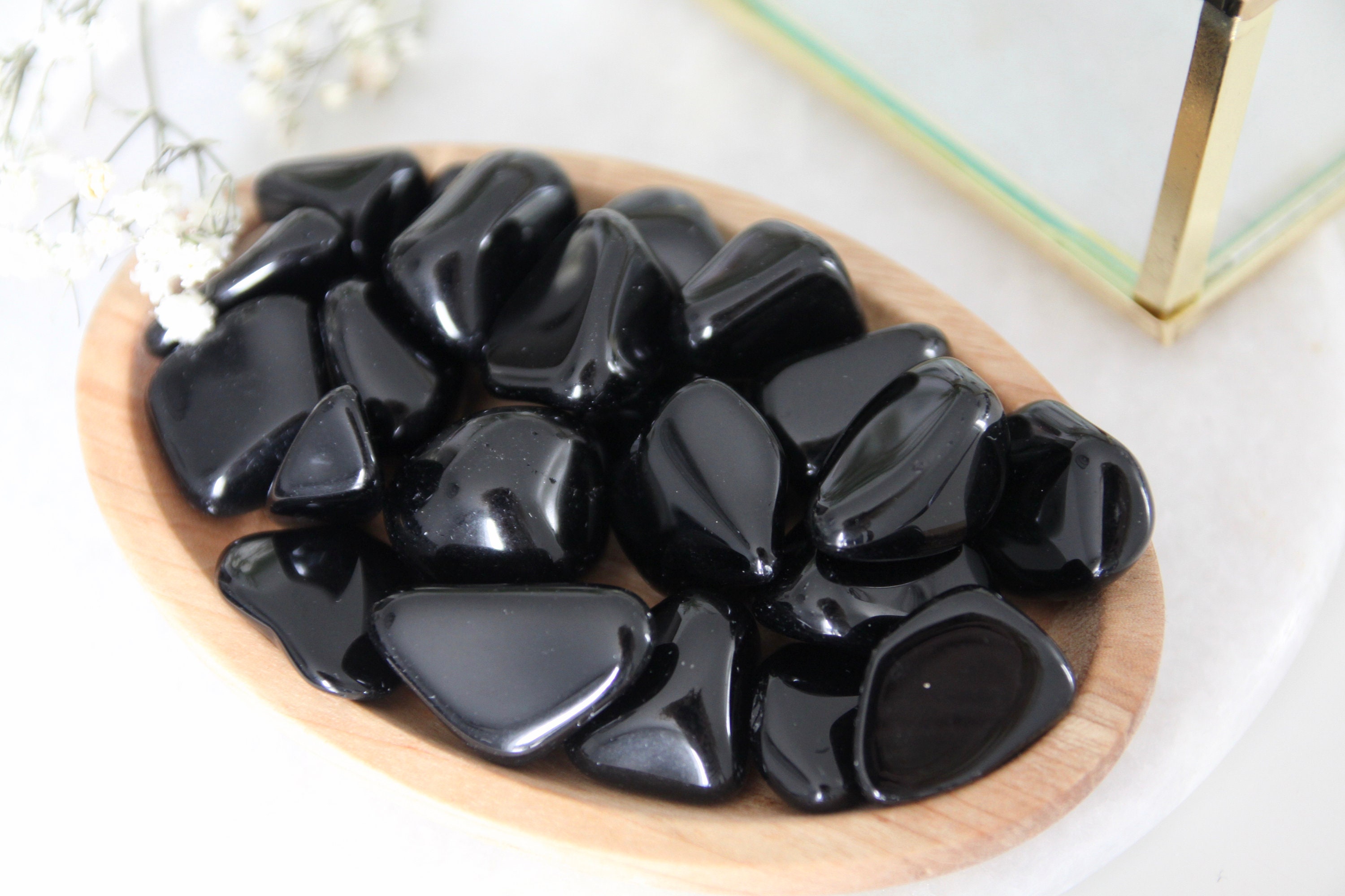 Pierre Roulée Obsidienne Noire Qualité A - Lithothérapie Obsidienne