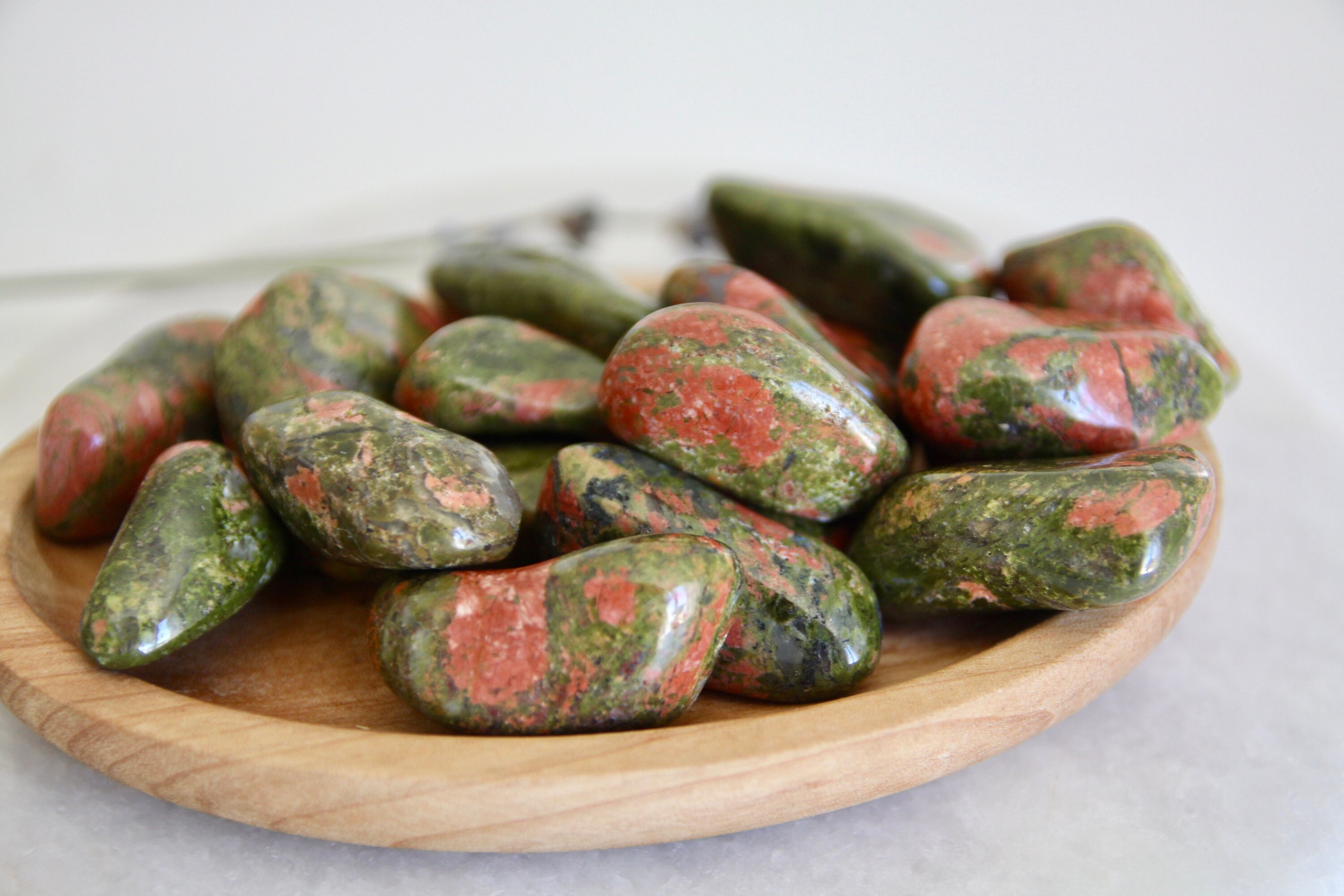 Unakite Roulée Qualité A - Lithothérapie Libère Des Blocages