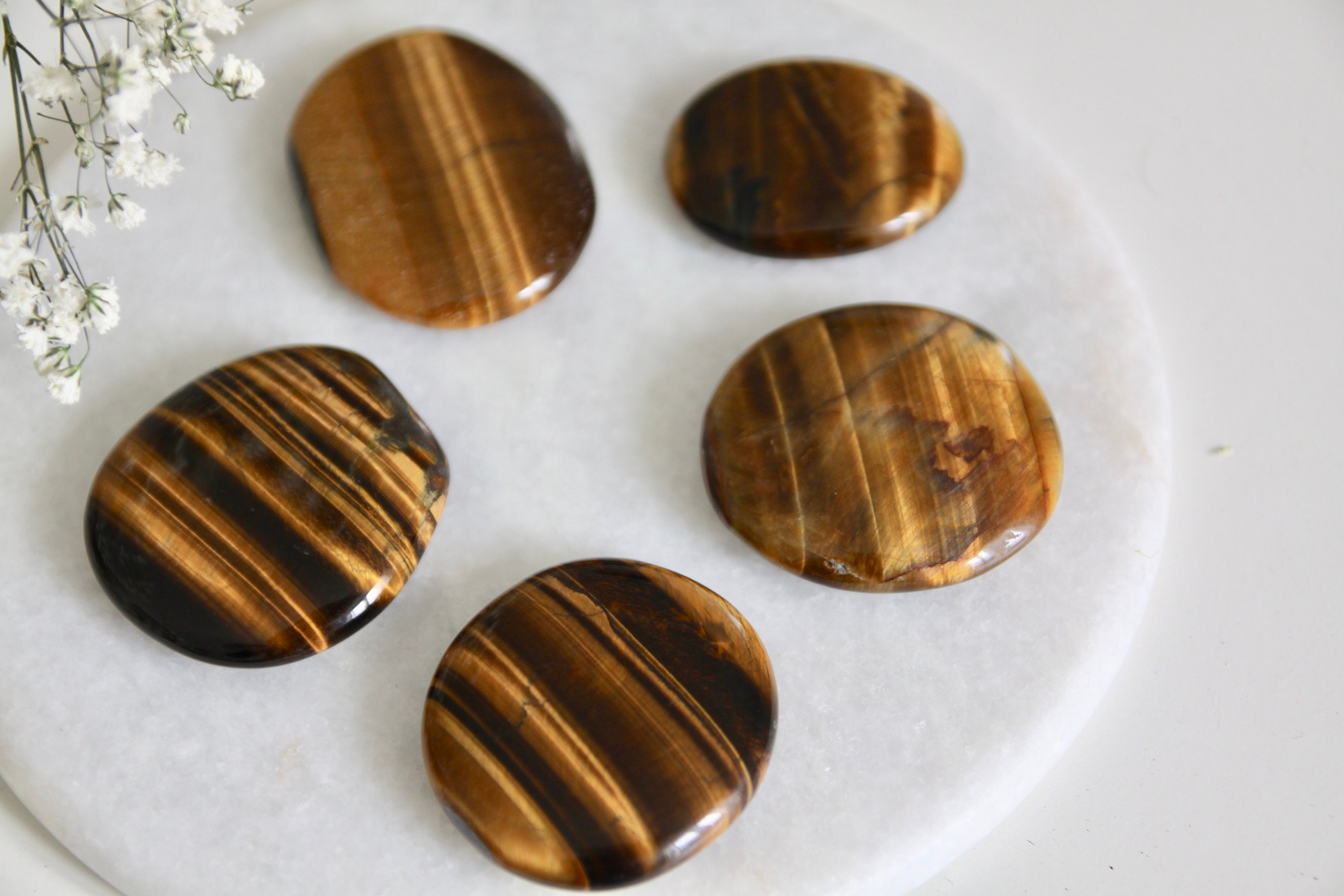 Galet Oeil de Tigre Qualité A/ Lithothérapie Protection et Énergie