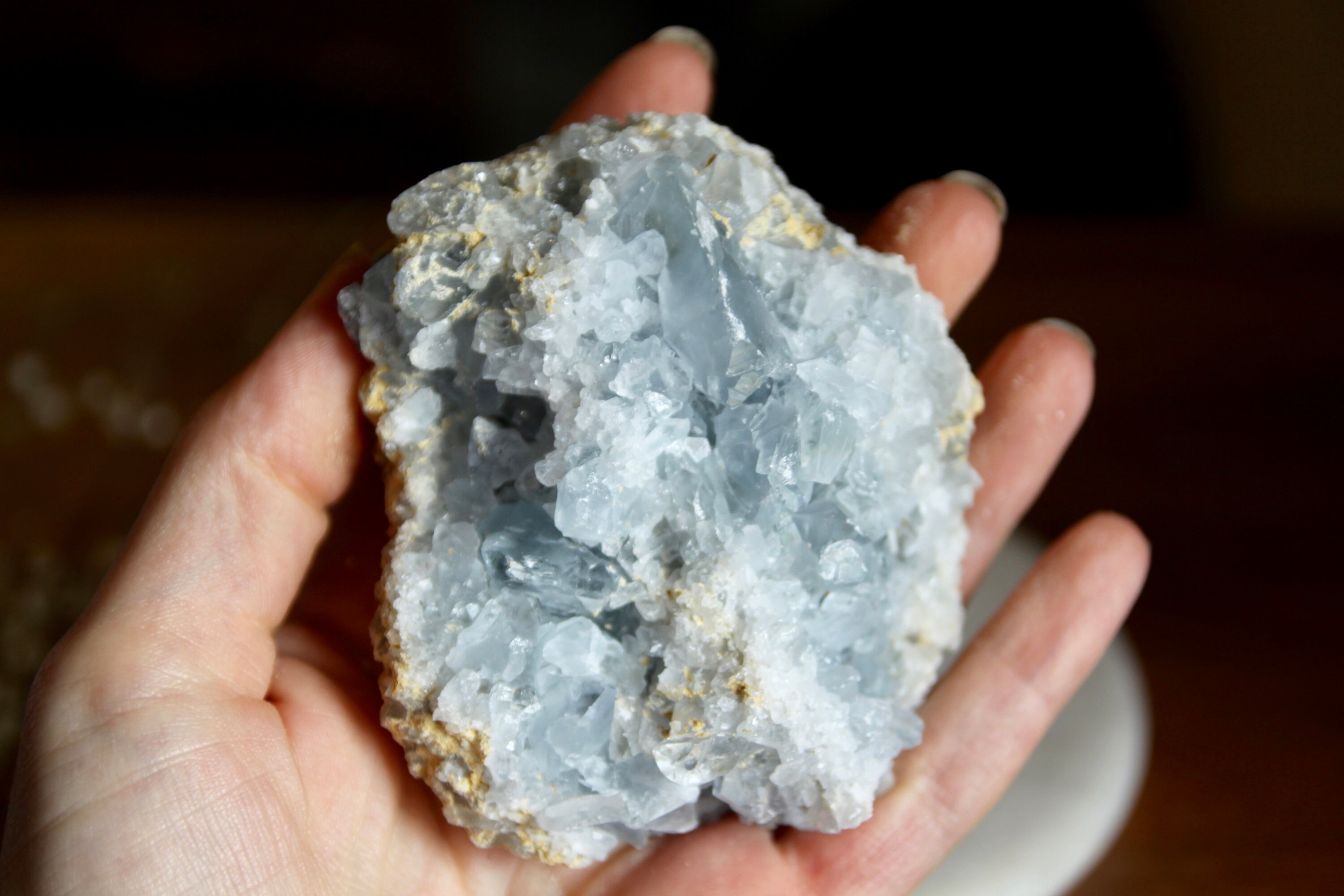 Géode Célestite Bleue/Apaisement et Sommeil Calme