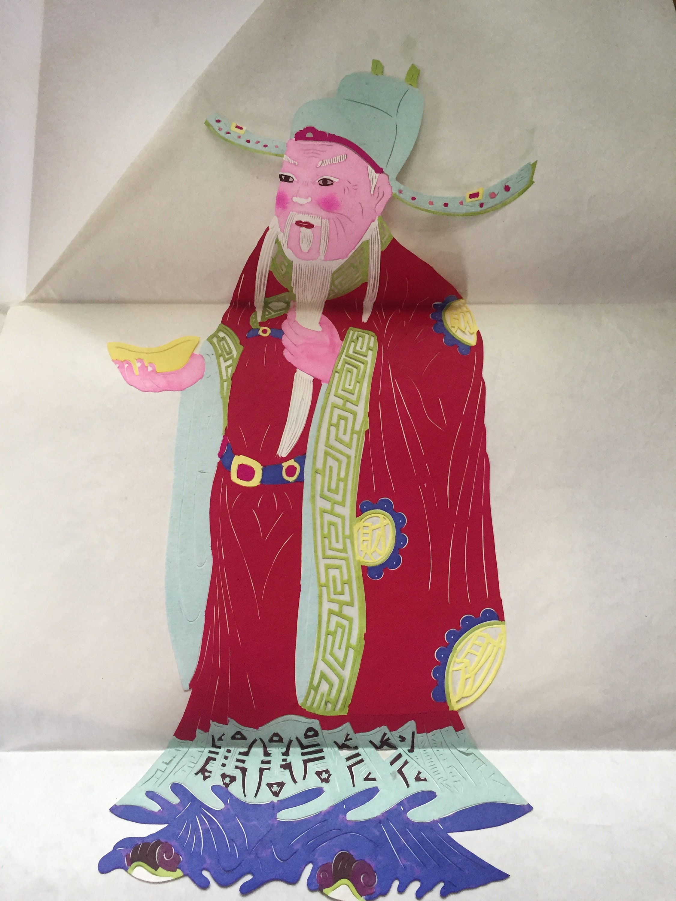 1 Large Vintage Chinese Paper Cutting, Old Man, Chinese Folk Art Paper ...
