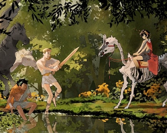 Heroes of Olympus - Hades AU ( Percy Jackson Nico Di Angelo Jason Grace ) Art print