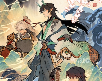 Stampa artistica di Honkai Star Rail - Eternity (DanHeng Blade JingYuan)